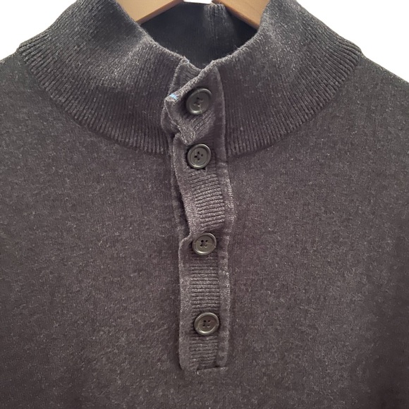 Men’s Banana Republic Cotton Cashmere 1/4 Button Sweater Grey Size XL - Picture 3 of 11